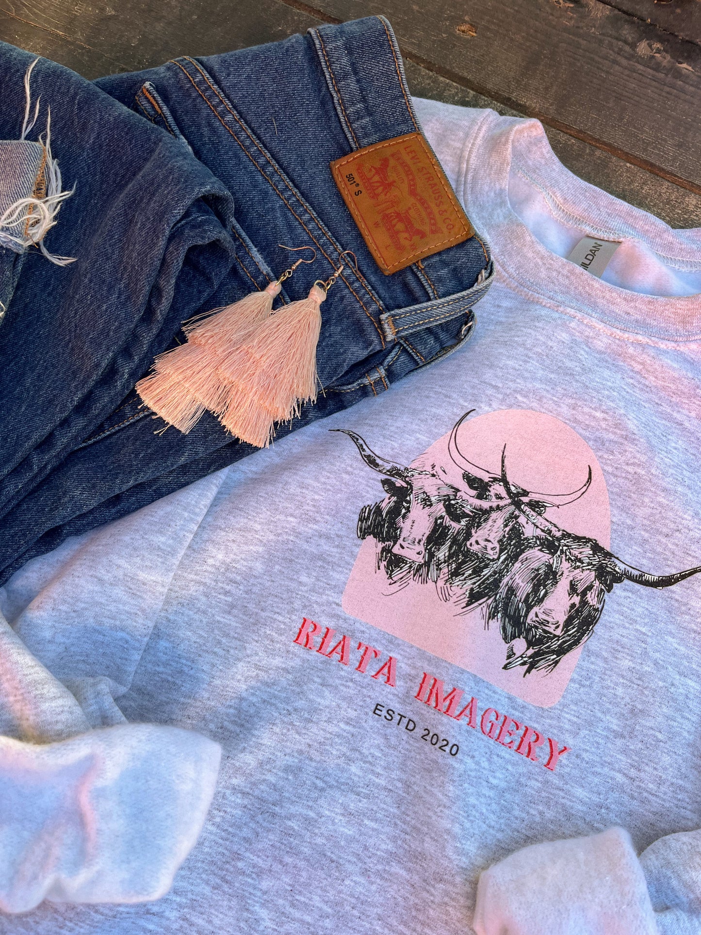 Crewneck // "Bubblegum Longhorns"